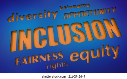 Inclusion Diversity Equity Fairness Belonging Words Stock Illustration ...