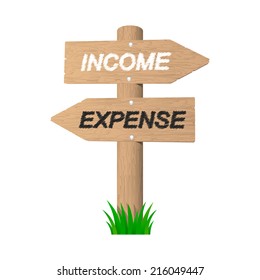 Income Expenses Wooden Sign 2d Illustration Stock Illustration ...