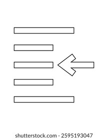 Increase indent icon in thin outline