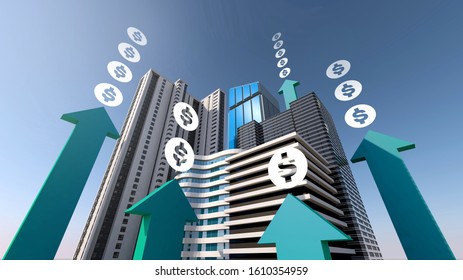 Increase money with property and real estate investment, 3d rendering - Powered by Shutterstock