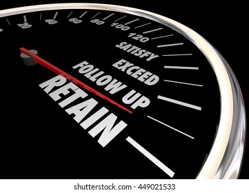 Increase Retention Meet Needs Exceed Expectations Speedometer 3d Illustration