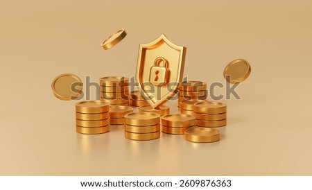 Increasing arrow and stack of money as financial saving rising concept on digital background, increasing of interest rates, financial concept and business profit growth concept, 3d rendering