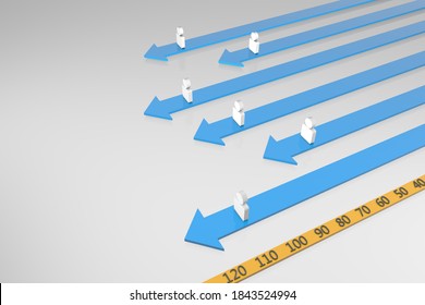 Increasing Human Life Expectancy, Population Growth. Life Length. 3d Render.