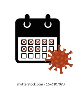 Incubation Period Virus In Red Calendar Illustration