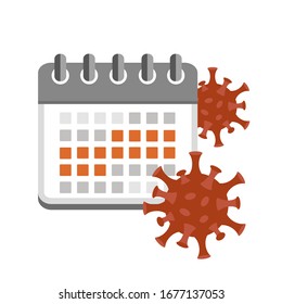 Incubation Period Virus In Red Calendar Illustration