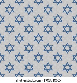 The Independence Day celebrations of the State of Israel with the Star of David pattern - the symbol of Judaism in festive shades of blue, for parties, ceremonies and official events