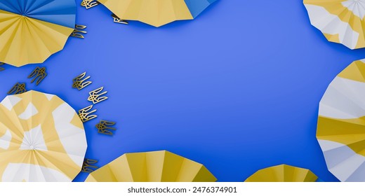 Independence day Ukraine. Flag waving banner background. 3d render. - Powered by Shutterstock