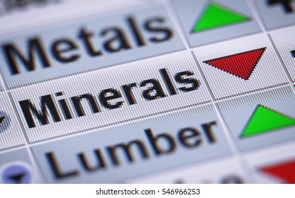 Index Of Minerals. Down.