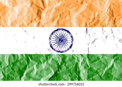 India Flag Painted On Crumpled Paper Stock Illustration 299756015 ...