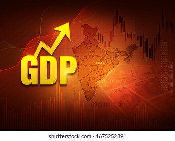 India GDP Growth, India Economic Development, India Finance Background, Gross Domestic Product, Illustration Abstract Background