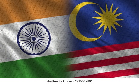 India Malaysia 3d Illustration Two Flag Stock Illustration 1235557891 ...