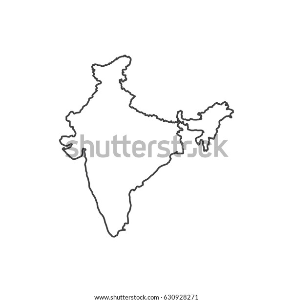 India Map Silhouette Illustration On White Stock Illustration 630928271