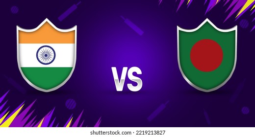 
India Vs Bangladesh Cricket Match Fixture And Versus Background Design. Cricket Match Championship Banner