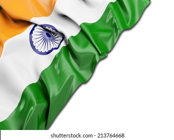 India Wavy Flag With White