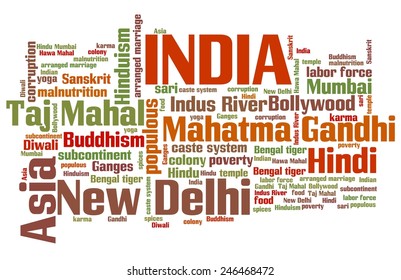 India Word Cloud Illustration Country Word Stock Illustration 246468472 