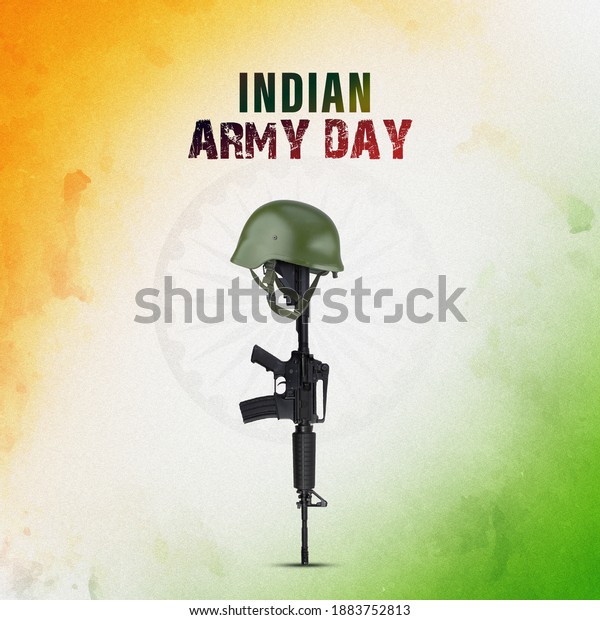 Indian Army Day.\
January 15th. 3D\
illustration