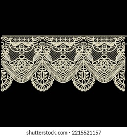 Indian Asian Embroidery Lace Border Design For Digital And Textile Print On Fabric