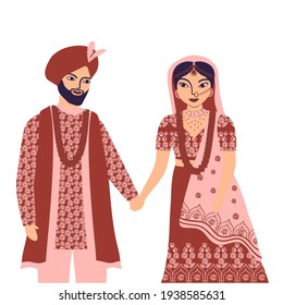 indian bride and groom wedding element 