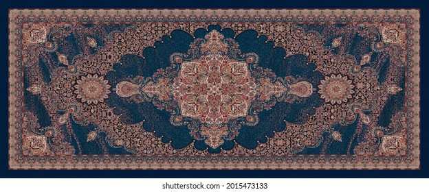 Indian Digital Rug Desing Pattern