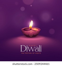 Indian festival Happy Diwali with Diwali Diya, holiday Background, Diwali celebration greeting card, illustration design. - Powered by Shutterstock