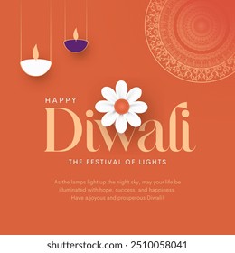 Indian festival Happy Diwali with Diwali Diya, holiday Background, Diwali celebration greeting card, illustration design. - Powered by Shutterstock