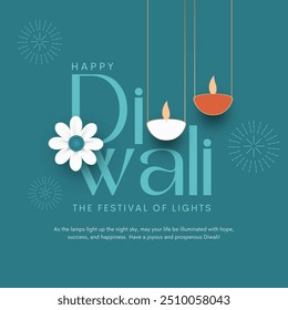 Indian festival Happy Diwali with Diwali Diya, holiday Background, Diwali celebration greeting card, illustration design. - Powered by Shutterstock