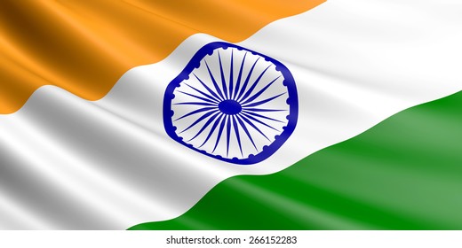 Indian Flag Fluttering Wind Stock Illustration 266152283 | Shutterstock