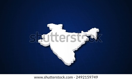 Indian flag on 3d map of India 3d illustration