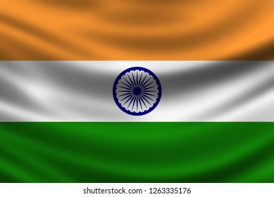 Indian Flag On Continent Asia Stock Illustration 1263335176 | Shutterstock