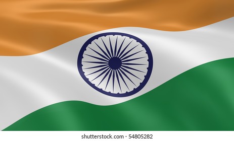 Indian flag in the wind. Part of a series.