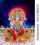 Indian god panchmukhi Hanuman on beautiful background 