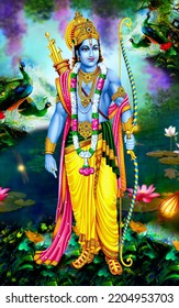 Indian Hindu God Ram Color Full