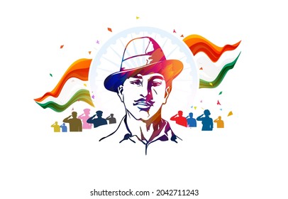 Indian Independence Day Celebration Tricolor Shaheed Stock Illustration ...