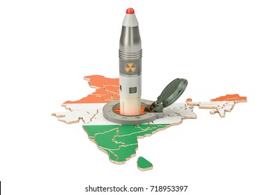 Indian Missile Launches From Its Underground Silo Launch Facility, 3D Rendering