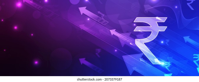 Indian Rupee Symbol On Financial Background, Growth Of Indian Stock Market, Abstract Finance Background, Stock Market Concept Background