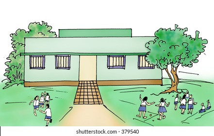 indian village school images