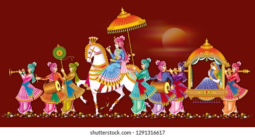 barat stock illustrations images vectors shutterstock https www shutterstock com image illustration indian wedding barat 1291316617