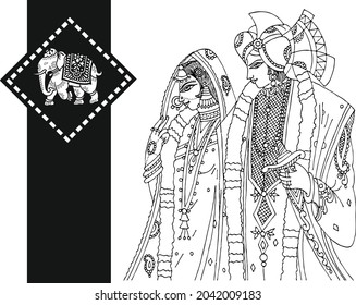 Indian Wedding Symbol Clipart With Bride And Groom