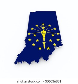 Indiana State Flag Od 3d Map