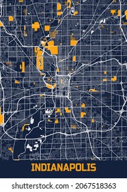 Indianapolis Blue Fresh City Map