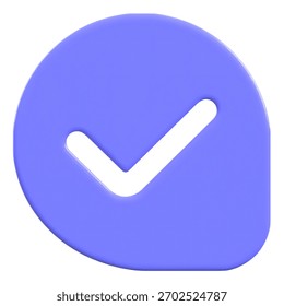 Indicates approval with a checkmark inside a circle. Use this 3D icon to signify task completion, validation, or confirmation. Adaptable for UI UX design, mobile apps, and web interfaces. 3D icon.