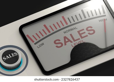 Indicator for high sales level, 3d rendering