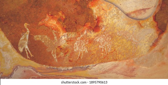 Indigenous Cave Paintings At Mungo Park - Outback New South Wales - Australia 