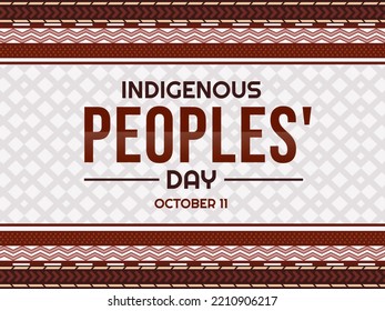 Indigenous Peoples' Day Wallpaper Design In Brown Traditional Color And Style. Federal Holiday On Indigenous Peoples' Day Background