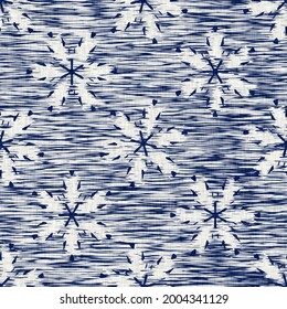 
Indigo dyed fabric flower pattern texture.  Seamless textile fashion cloth dye resist all over print. Japanese kimono block print. High resolution batik effect repeatable swatch. 
