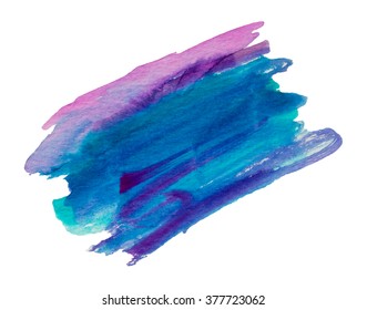 Indigo Violet Rainbow Watercolor Paint Splotch