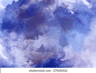 Indigo Watercolor Background For Various Design.