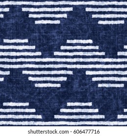 Indigo-dyed effect optical chevron motif textured background. Seamless pattern.