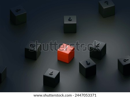 An indisputable fact. Clue. Reasoning and thinking. Education and data analysis. Priority issue. concept of investigating and analyzing facts to find answers and solutions. Solve a problem. 3d render.