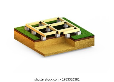 Individual Footing Base Isolated Cg Industrial Stock Illustration ...